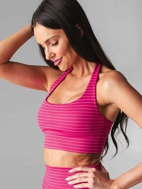 Vitality Pulse Striped Halter Bra Tank